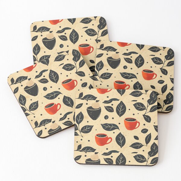 Item preview, Coffee and Leaves Seamless Pattern designed and sold by Leylita Design.