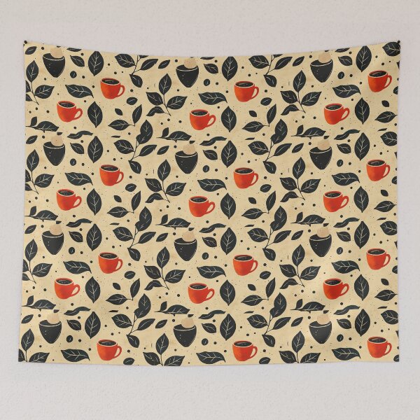 Item preview, Coffee and Leaves Seamless Pattern designed and sold by Leylita Design.