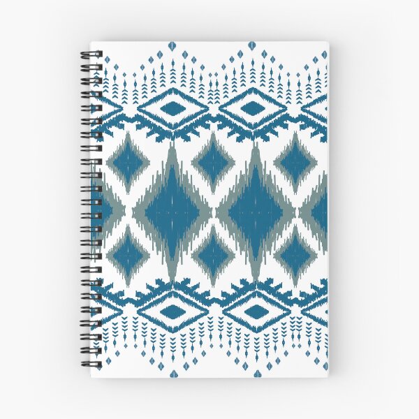 Item preview, Geometric ikat blue and green ethnic diamond textile pattern designed and sold by AdesignbyG.