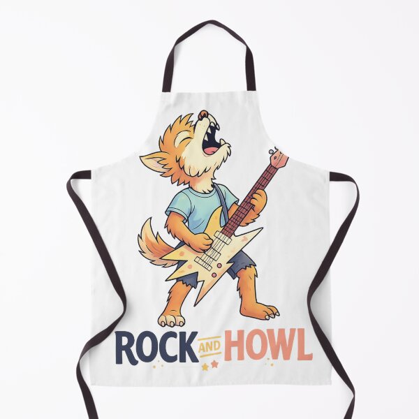 Item preview, Rock and Howl Wolf Guitar Funny Music Art designed and sold by SoftSproutstu.