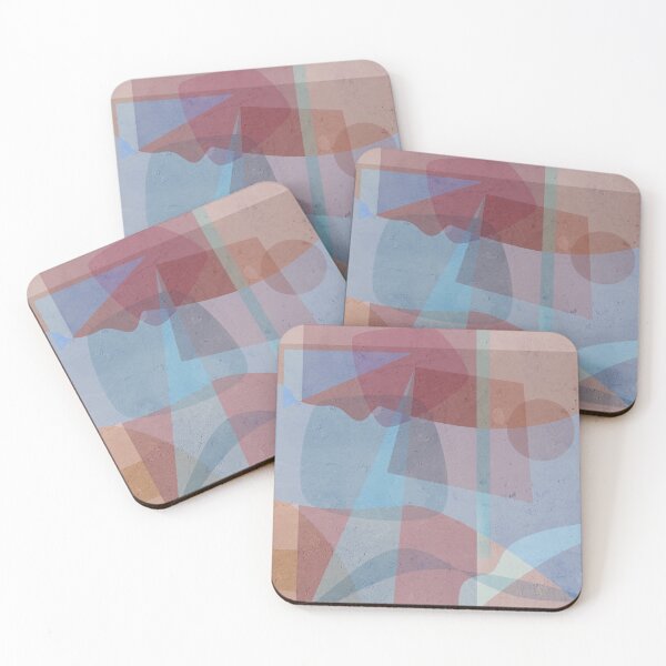 Item preview, Mid-Century Modern Abstract Shapes in cool colours designed and sold by korasi.