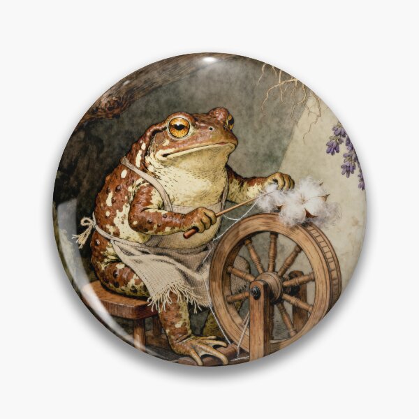 Item preview, Spinning Toad Cottagecore - Cozy Frog Art designed and sold by PictorialWhimsy.