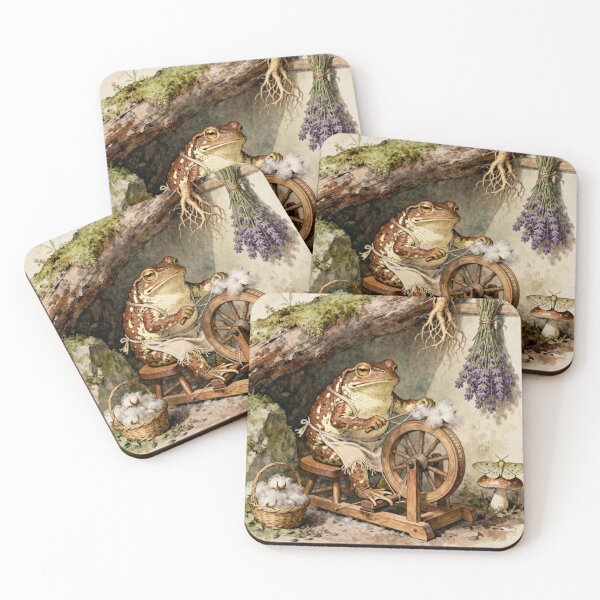 Item preview, Spinning Toad Cottagecore - Cozy Frog Art designed and sold by PictorialWhimsy.
