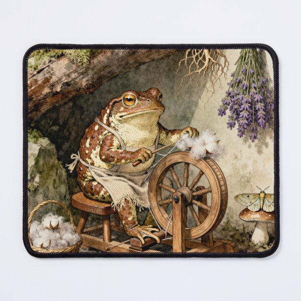 Item preview, Spinning Toad Cottagecore - Cozy Frog Art designed and sold by PictorialWhimsy.