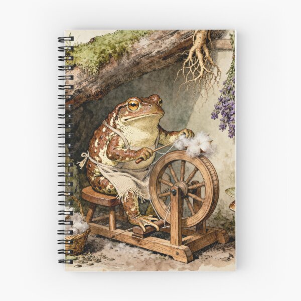 Item preview, Spinning Toad Cottagecore - Cozy Frog Art designed and sold by PictorialWhimsy.
