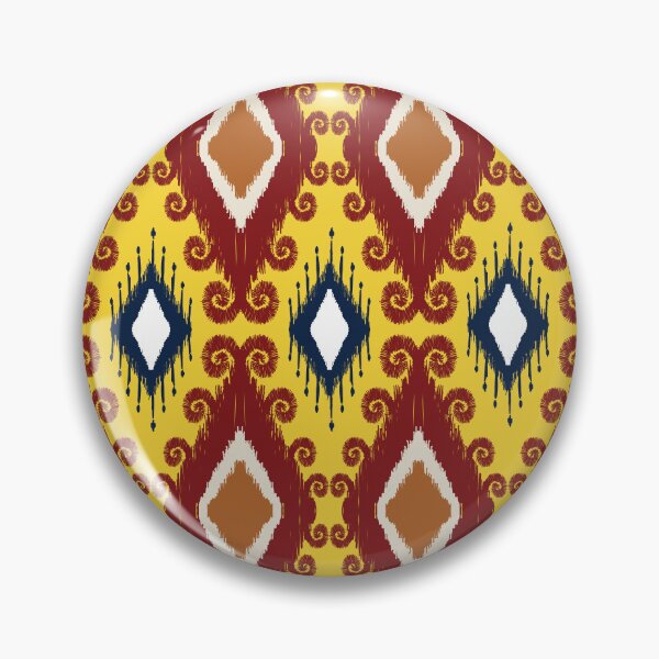 Item preview, 'Yellow and brown traditional ikat diamond pattern designed and sold by AdesignbyG.