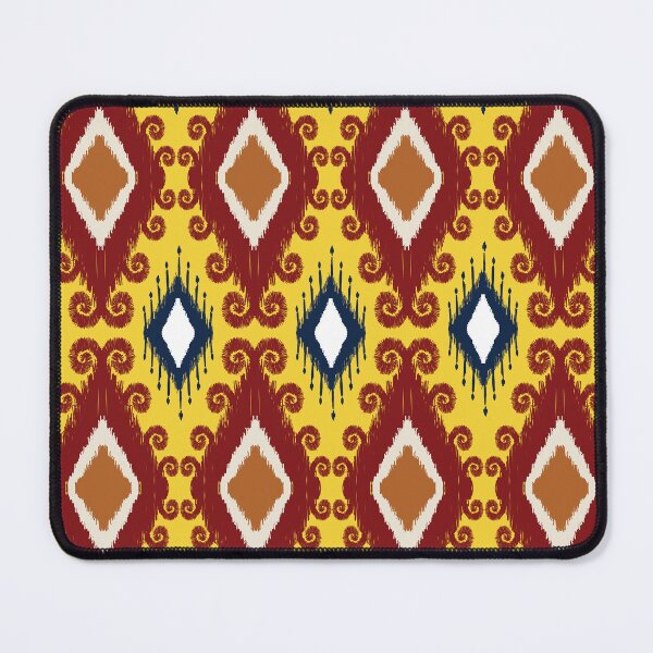 Item preview, 'Yellow and brown traditional ikat diamond pattern designed and sold by AdesignbyG.