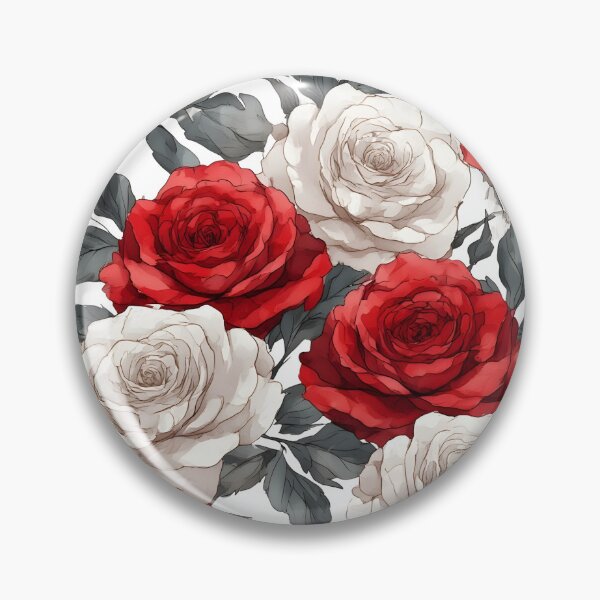 Item preview, Red and White Roses Pattern – Elegant Floral Watercolor Design designed and sold by Karolina’s Cozy Creations.