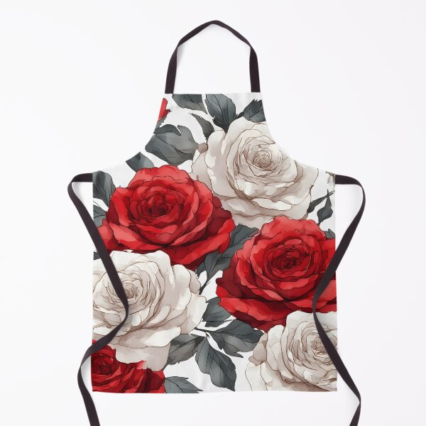 Item preview, Red and White Roses Pattern – Elegant Floral Watercolor Design designed and sold by Karolina’s Cozy Creations.