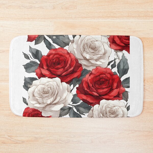 Item preview, Red and White Roses Pattern – Elegant Floral Watercolor Design designed and sold by Karolina’s Cozy Creations.