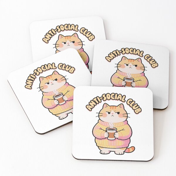 Item preview, Anti Social Club Cat – Cute Introvert Design, Kawaii Grumpy Cat Aesthetic designed and sold by Olhapro.