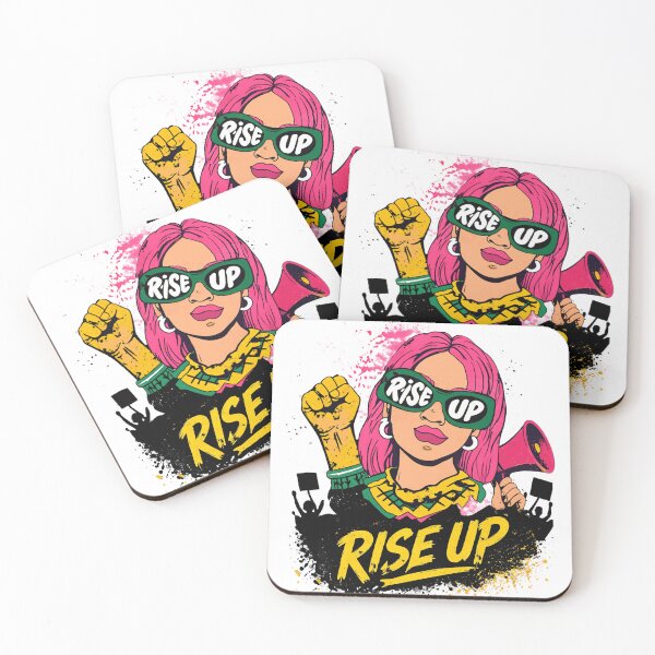 Aperçu de l'œuvre Rise Up Revolution Pop Art Girl créée et vendue par blackBubble1.
