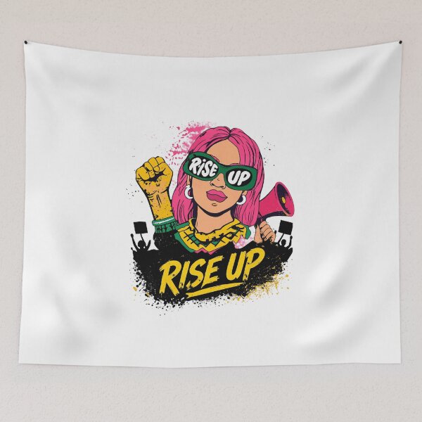 Aperçu de l'œuvre Rise Up Revolution Pop Art Girl créée et vendue par blackBubble1.