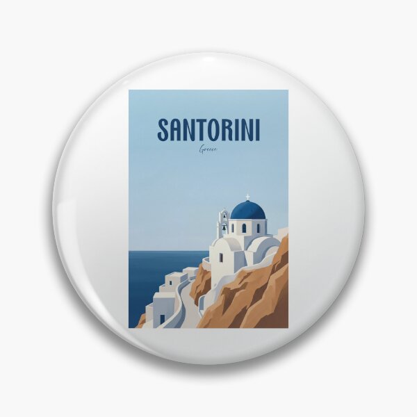 Item preview, Santorini Greece Blue Dome Church designed and sold by NeuralVibe.