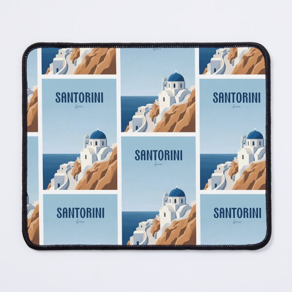Item preview, Santorini Greece Blue Dome Church designed and sold by NeuralVibe.