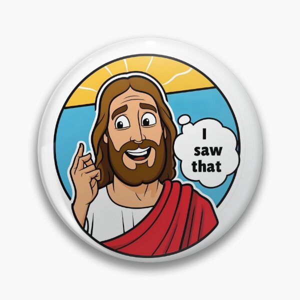 Item preview, Funny Jesus “I Saw That” Meme | Religious Humor Cartoon Design designed and sold by Souzian.