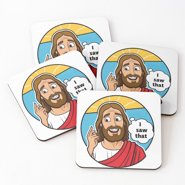 Item preview, Funny Jesus “I Saw That” Meme | Religious Humor Cartoon Design designed and sold by Souzian.