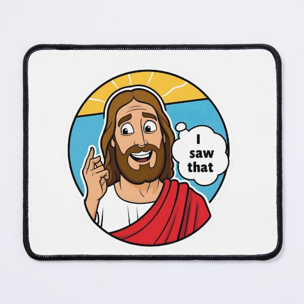 Item preview, Funny Jesus “I Saw That” Meme | Religious Humor Cartoon Design designed and sold by Souzian.