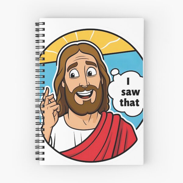 Item preview, Funny Jesus “I Saw That” Meme | Religious Humor Cartoon Design designed and sold by Souzian.