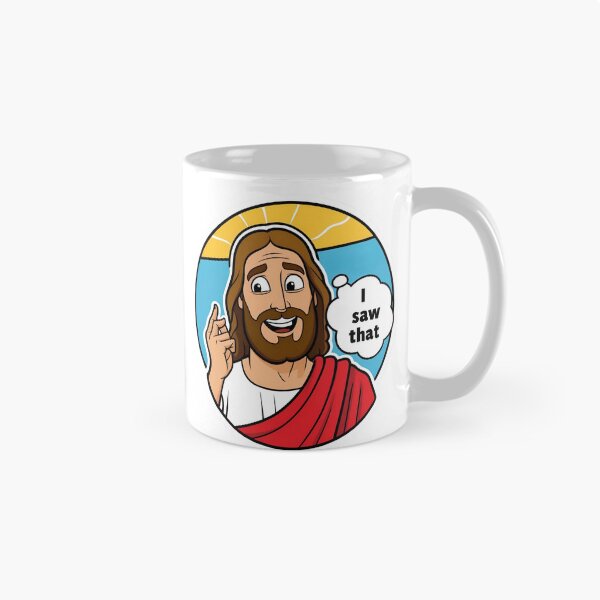 Item preview, Funny Jesus “I Saw That” Meme | Religious Humor Cartoon Design designed and sold by Souzian.