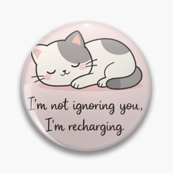 Item preview, I’m Not Ignoring You I’m Recharging – Cute Introvert Cat Sleeping Aesthetic designed and sold by RushVibeWear.