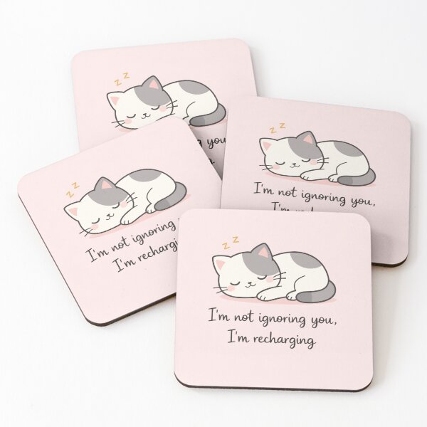 Item preview, I’m Not Ignoring You I’m Recharging – Cute Introvert Cat Sleeping Aesthetic designed and sold by RushVibeWear.