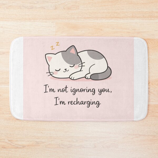 Item preview, I’m Not Ignoring You I’m Recharging – Cute Introvert Cat Sleeping Aesthetic designed and sold by RushVibeWear.