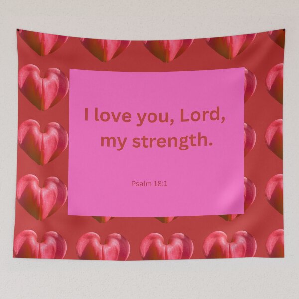Item preview, Psalm 18 red heart background  designed and sold by happytraveller1.