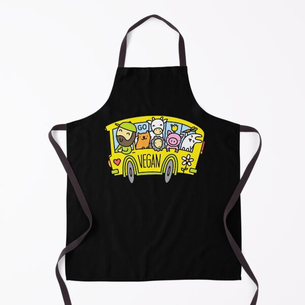 Item preview, Go Vegan Yellow Bus | Happy Animals designed and sold by Plant Cult.