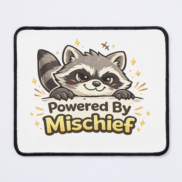 Item preview, Powered By Mischief Funny Playful Chaos Quote designed and sold by ILYASSE1.