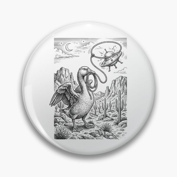Item preview, Funny Cowboy Goose Lassoing UFO - Space Western Art designed and sold by Krasnovaovaova.