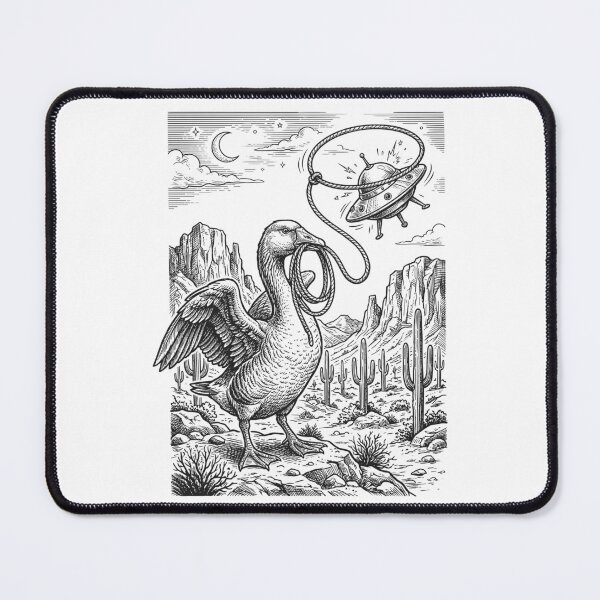 Item preview, Funny Cowboy Goose Lassoing UFO - Space Western Art designed and sold by Krasnovaovaova.