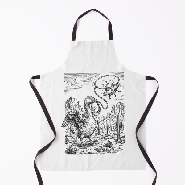Item preview, Funny Cowboy Goose Lassoing UFO - Space Western Art designed and sold by Krasnovaovaova.