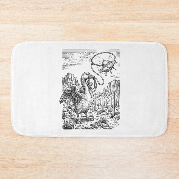 Item preview, Funny Cowboy Goose Lassoing UFO - Space Western Art designed and sold by Krasnovaovaova.