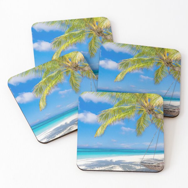 Item preview, Relaxing Swing Hanging Palm Tree Tropical Beach Tranquility designed and sold by icemanphotos.