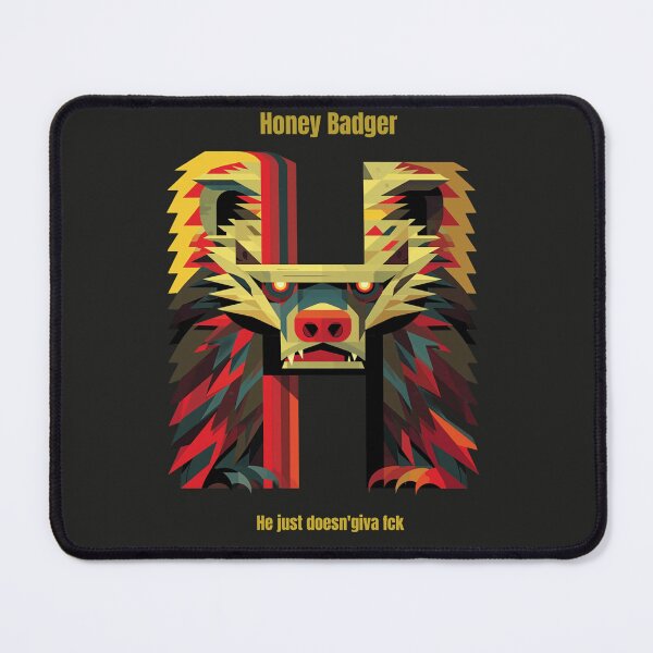 Item preview, Honey Badger Letter H – Savage Geometric Animal Typography designed and sold by V--I--R.