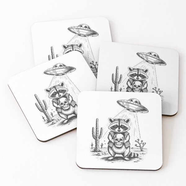 Item preview, Occult Raccoon Skull & UFO - Dark Academia Engraving designed and sold by Krasnovaovaova.