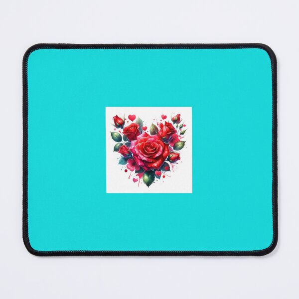 Item preview, Romantic Red Roses Heart Bouquet Watercolor Art designed and sold by MahiDigitalArts.