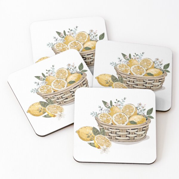 Item preview, Botanical Cottagecore Lemon in rattan basket Illustration designed and sold by storieslanguage.