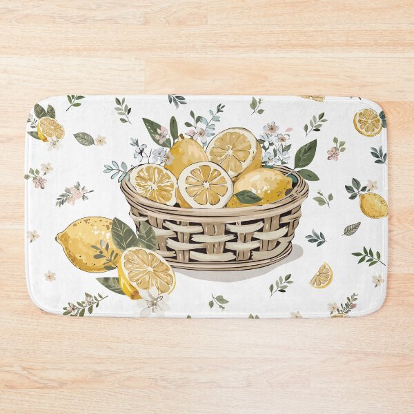 Item preview, Botanical Cottagecore Lemon in rattan basket Illustration designed and sold by storieslanguage.