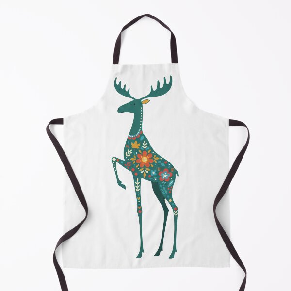 Item preview, Slender Floral Folk Art Moose – Scandinavian Folk Art by heidiannemorris © designed and sold by FOLK ART FUSION by heidiannemorris.