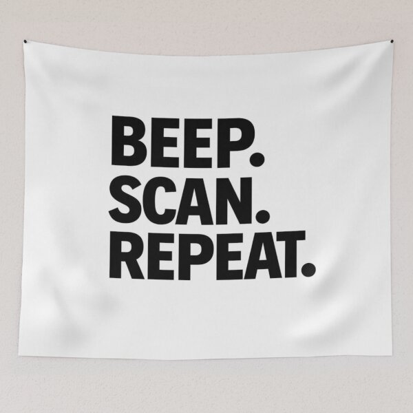 Item preview, Beep Scan Repeat Shirt | Funny Warehouse Worker Barcode Scanner Design designed and sold by KeeganDykes.