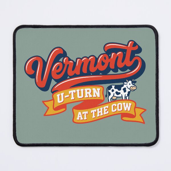 Item preview, Vermont Retro Roadside Sign U-Turn At The Cow Vintage Aesthetic designed and sold by Cozy-Old-Pub.