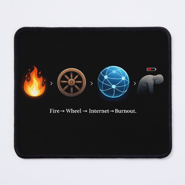 Item preview, Fire Wheel Internet Burnout T-Shirt – Human Evolution, Tech Overload, Mental Health & Modern Life Graphic designed and sold by FunkyVista.