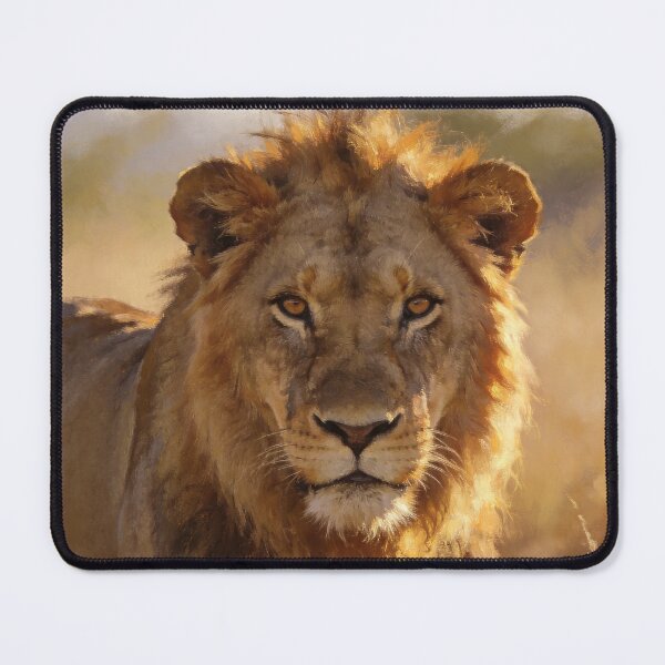 Item preview, Majestic Lion in Savannah Painting – African Wildlife Wall Art designed and sold by QuietCanvasArtworks.