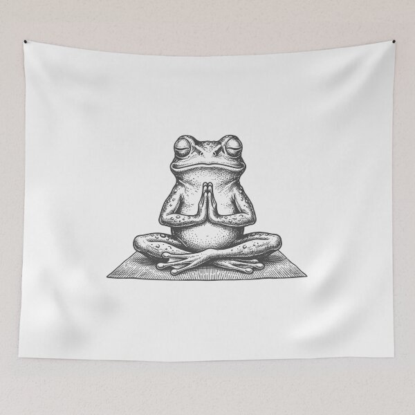 Item preview, Vintage Cute Frog Yoga Meditation Lover designed and sold by SOUFIANE1991.