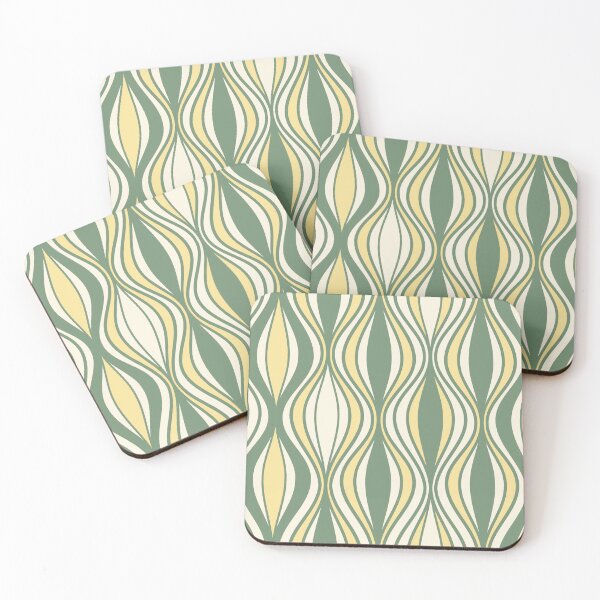 Item preview, Meadow Rhythm – Earthy Green Retro Wave Pattern designed and sold by Helmina Groper.