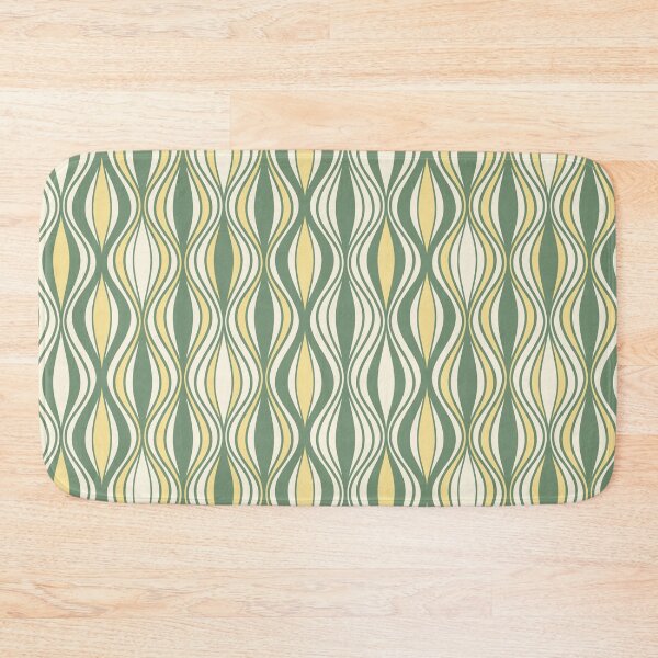 Item preview, Meadow Rhythm – Earthy Green Retro Wave Pattern designed and sold by Helmina Groper.