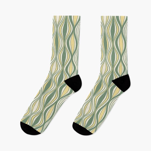 Item preview, Meadow Rhythm – Earthy Green Retro Wave Pattern designed and sold by Helmina Groper.