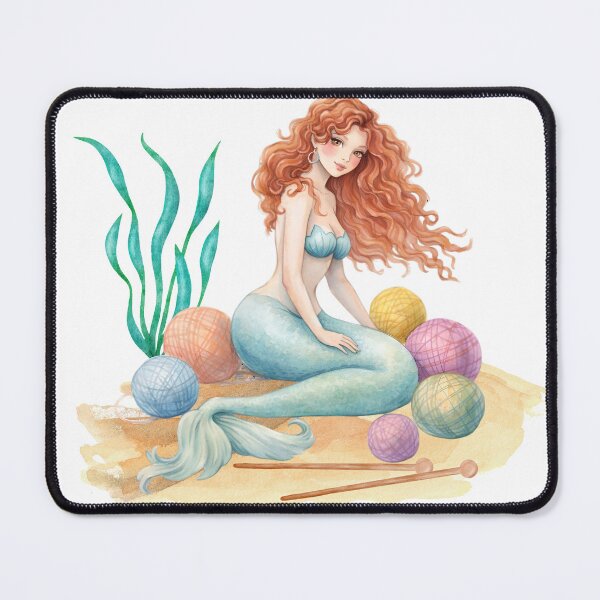 Item preview, Mermaid princess knitter knitting needles yarn crafts designed and sold by BigMRanch.